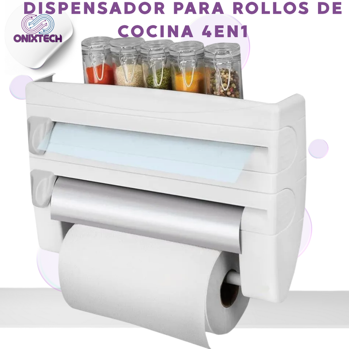 Dispensador organizador 4 en 1 para cocina